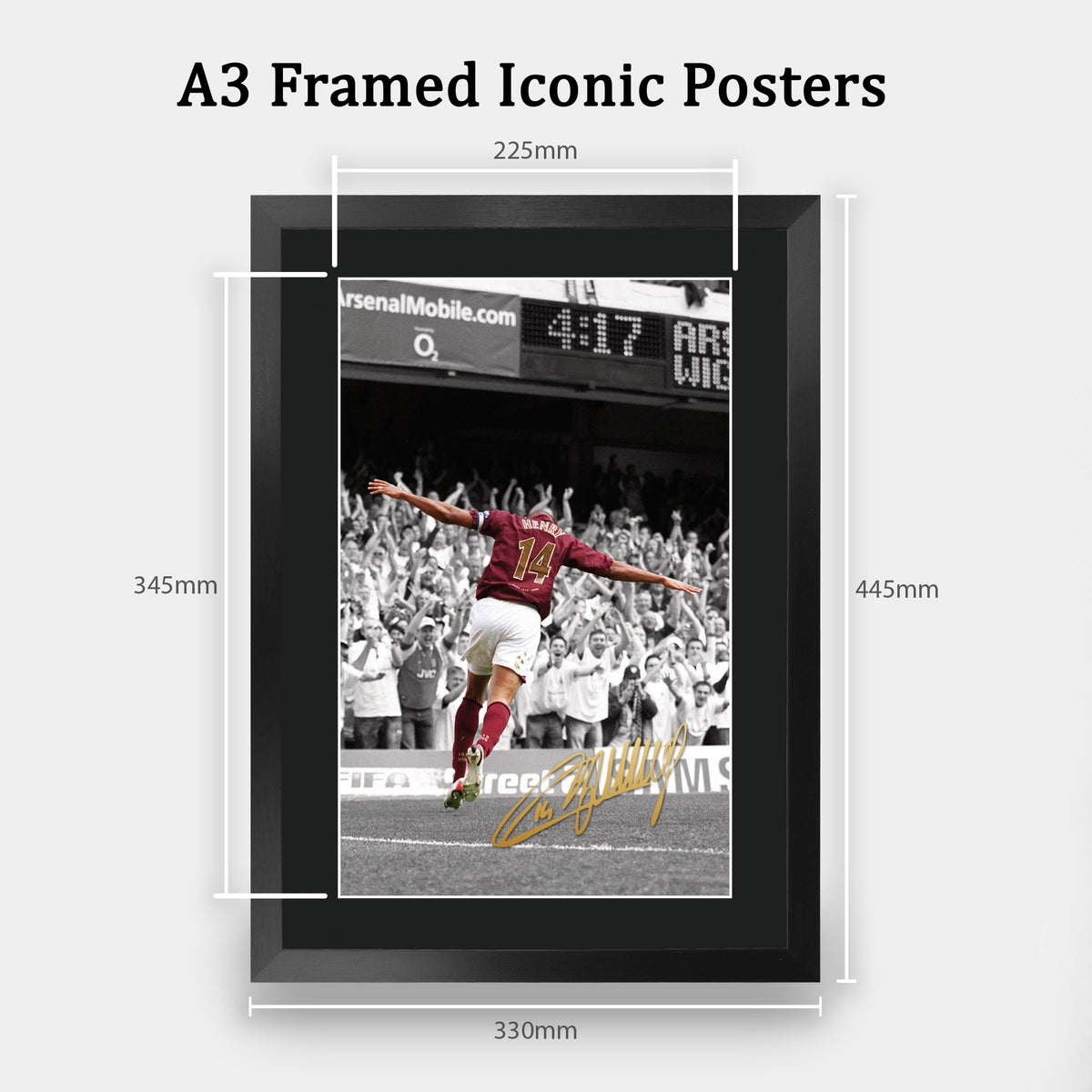 Thierry Henry Contrast Icon A3 framed print, view 2