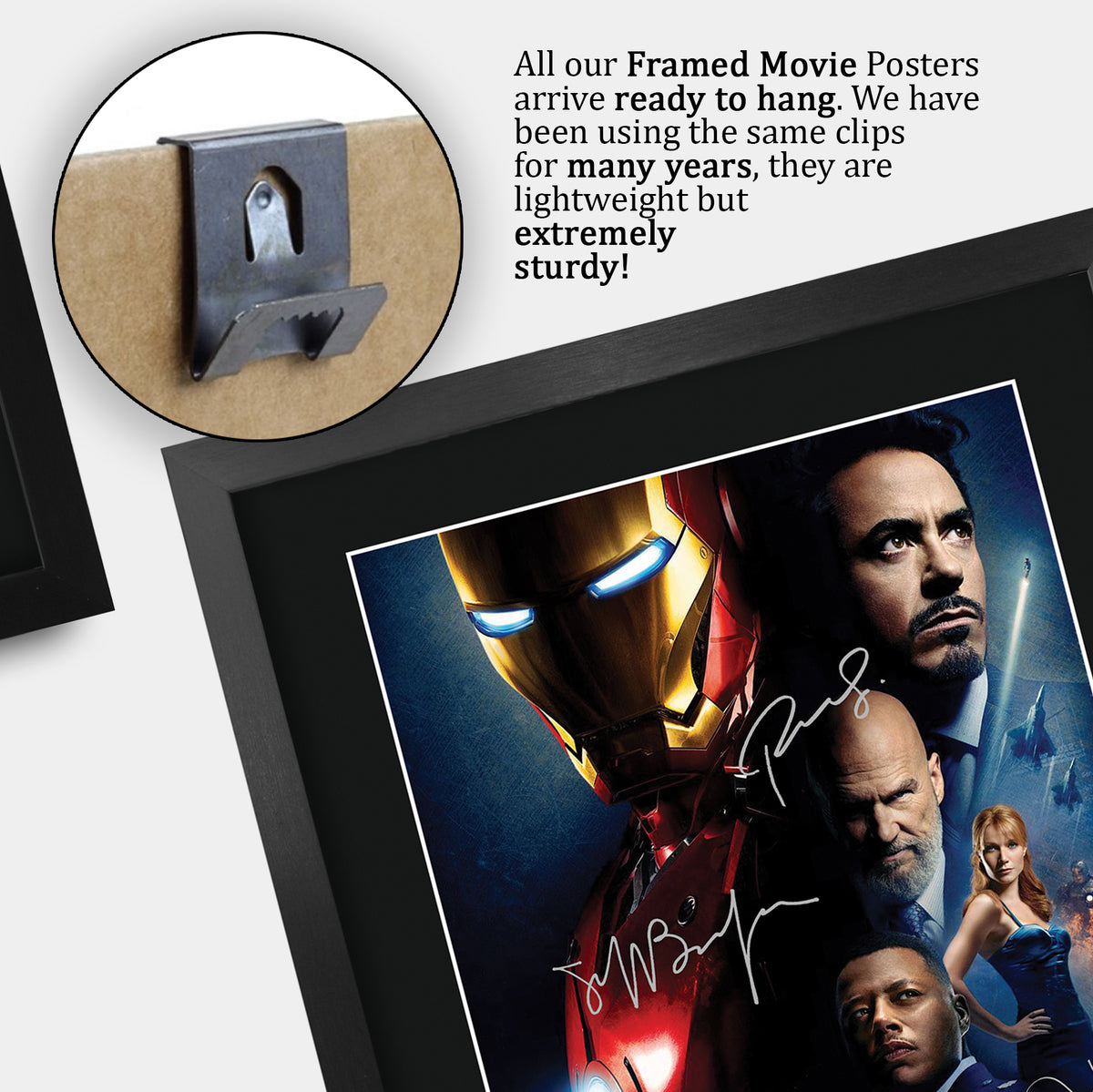Iron Man Movie Poster Robert Downey Jr Terrence Howard Gwyneth Paltrow Jeff Bridges A3 framed print, view 5