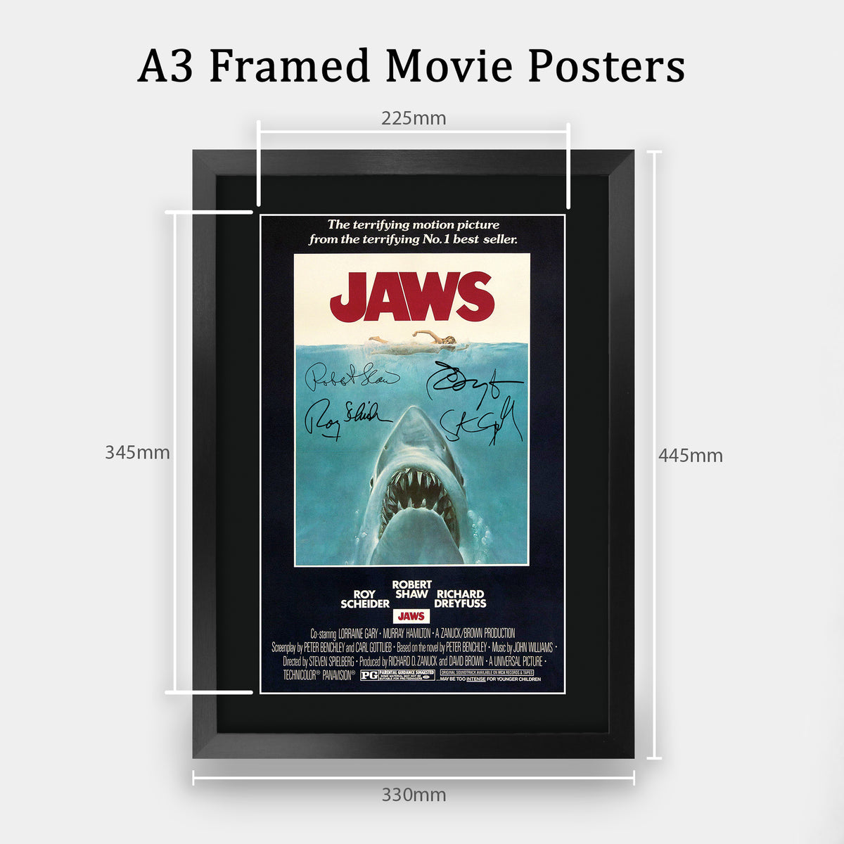 JAWS A3 Framed Movie A3 framed print, view 2