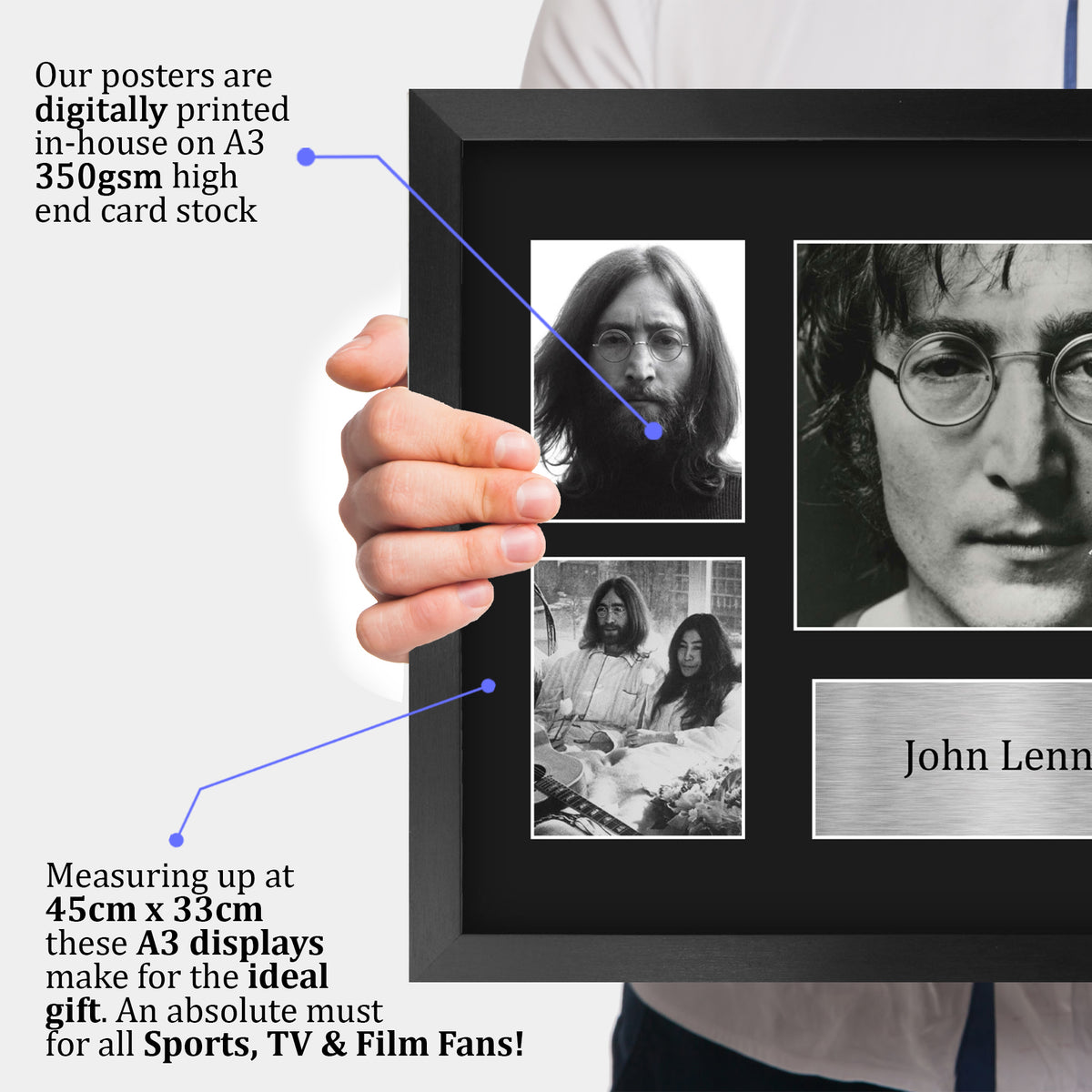 John Lennon The Beatles A3 framed print, view 3