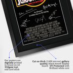 Jurassic Park Movie Poster The Cast A3 framed print, view 4