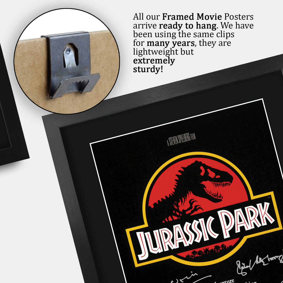 Jurassic Park Movie Poster The Cast A3 framed print, view 5