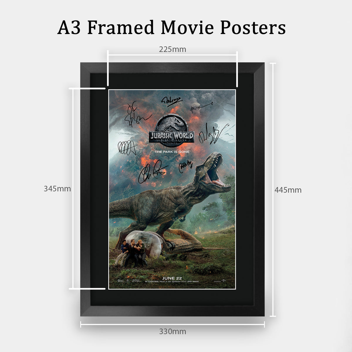 Jurassic World 2 Chris Pratt A3 framed print, view 2
