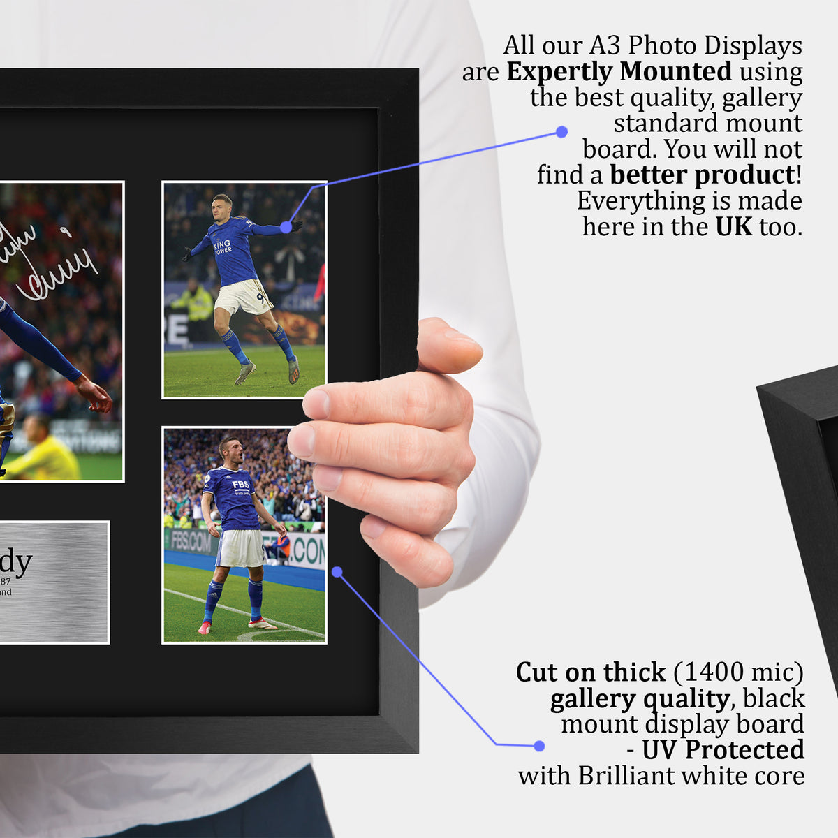 Jamie Vardy Foxes A3 framed print, view 4