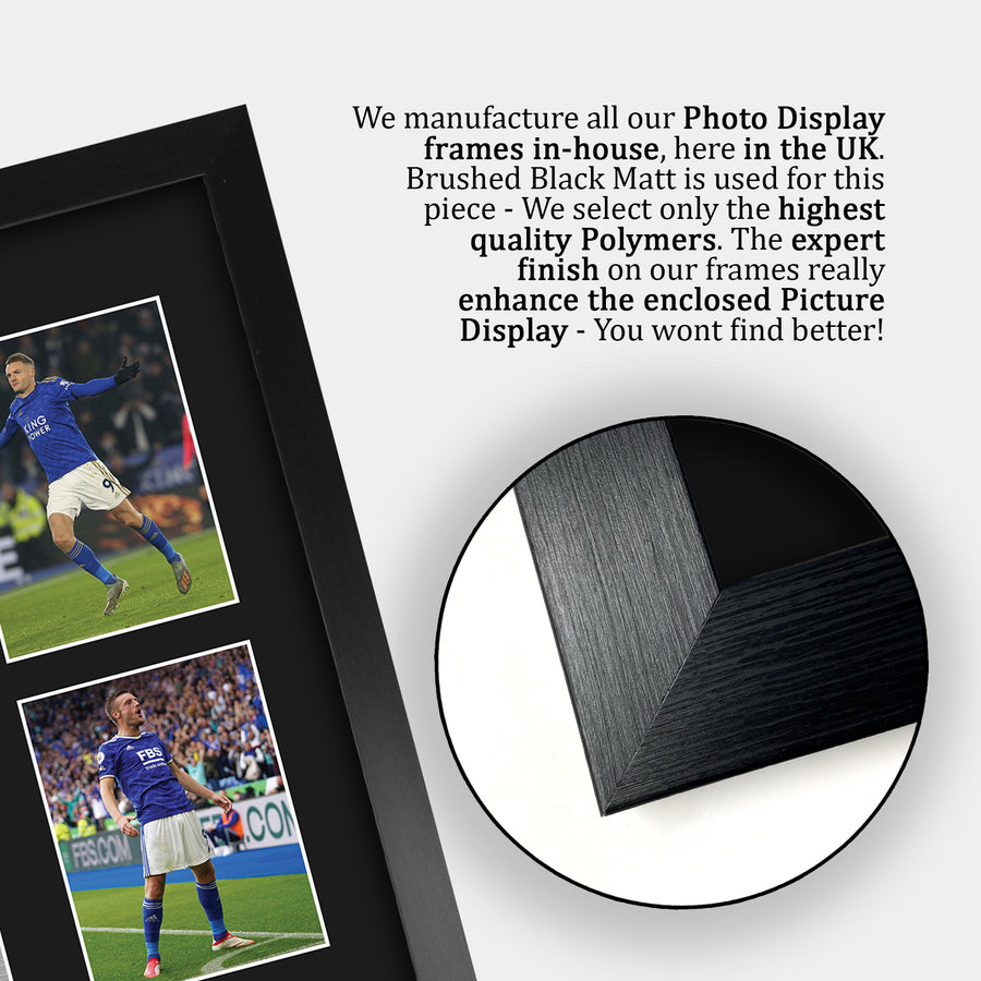 Close-up of the brushed black frame