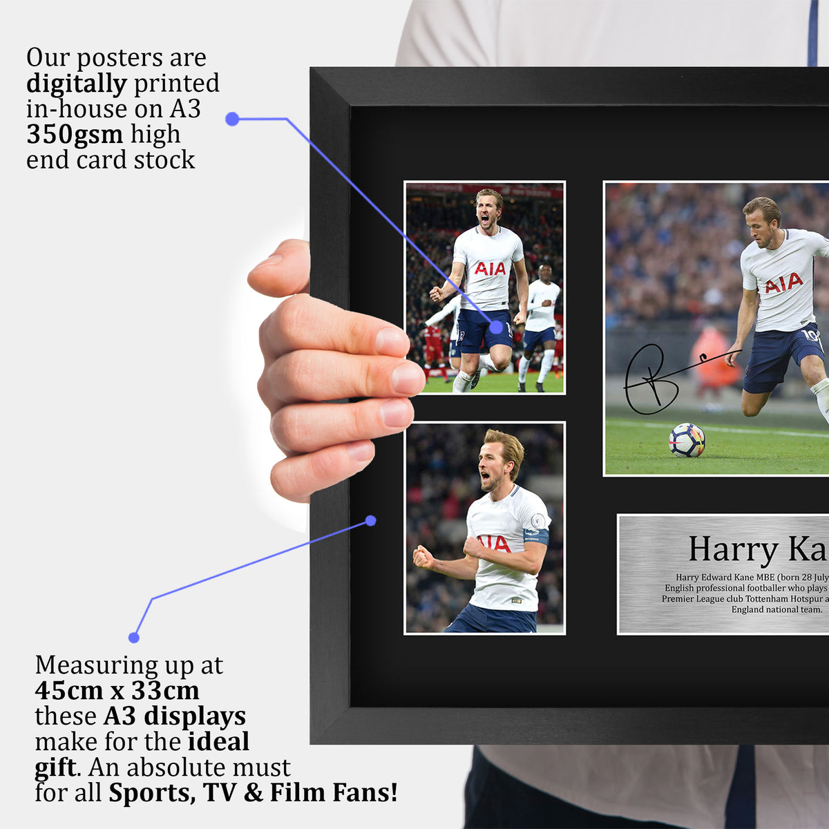 Harry Kane Tottenham A3 framed print, view 3