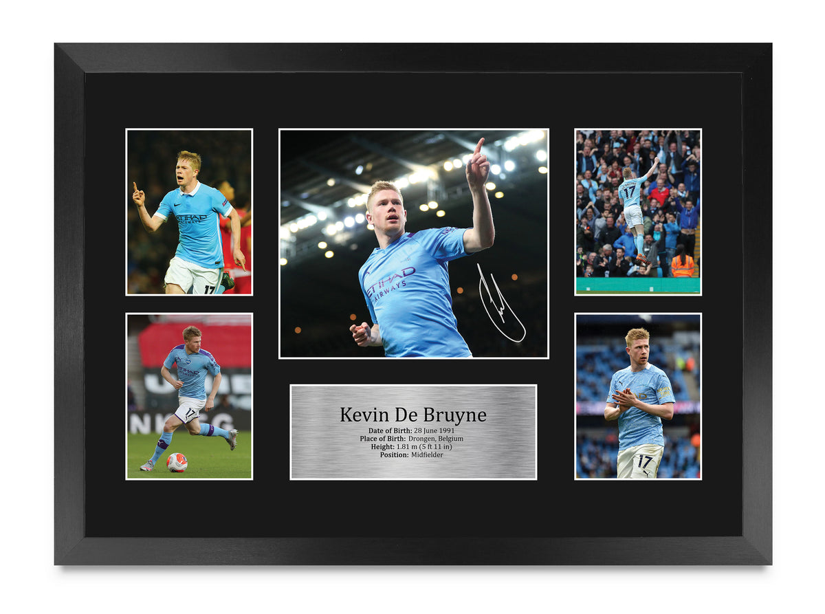 Kevin De Bruyne Manchester Blue A3 framed print