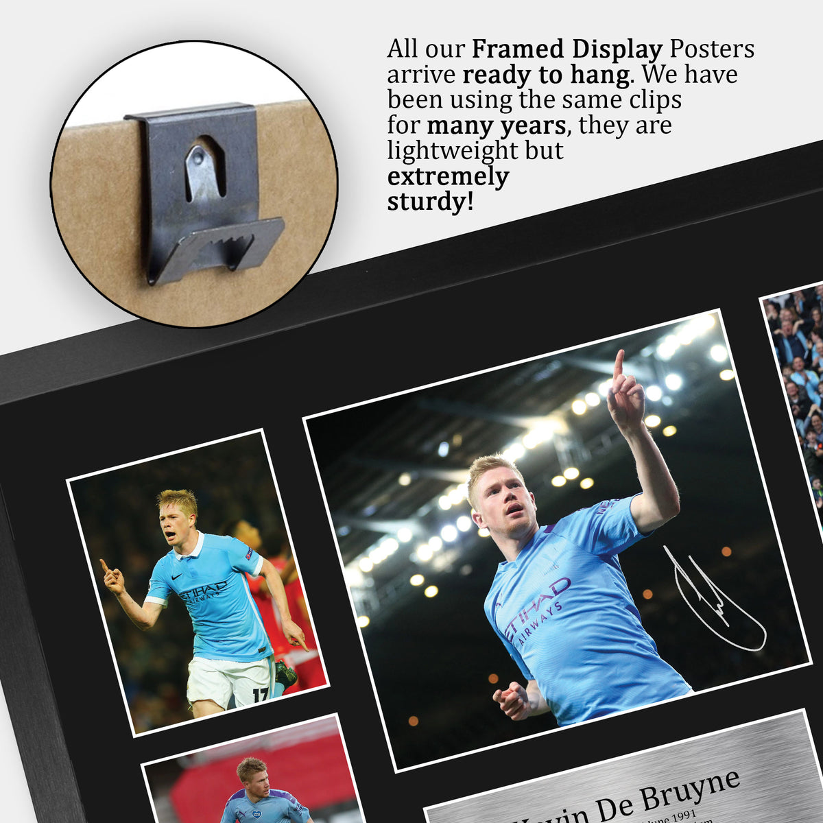 Kevin De Bruyne Manchester Blue A3 framed print, view 5