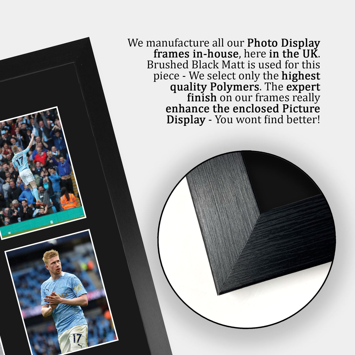 Kevin De Bruyne Manchester Blue A3 framed print, view 6