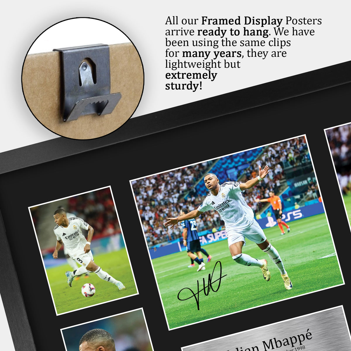 Kylian Mbappe Madrid A3 framed print, view 5