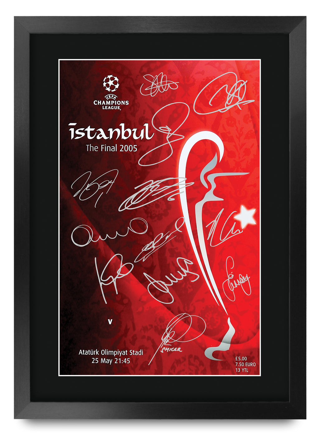 2005 Champions League Final Programme Poster The Team A3 framed print