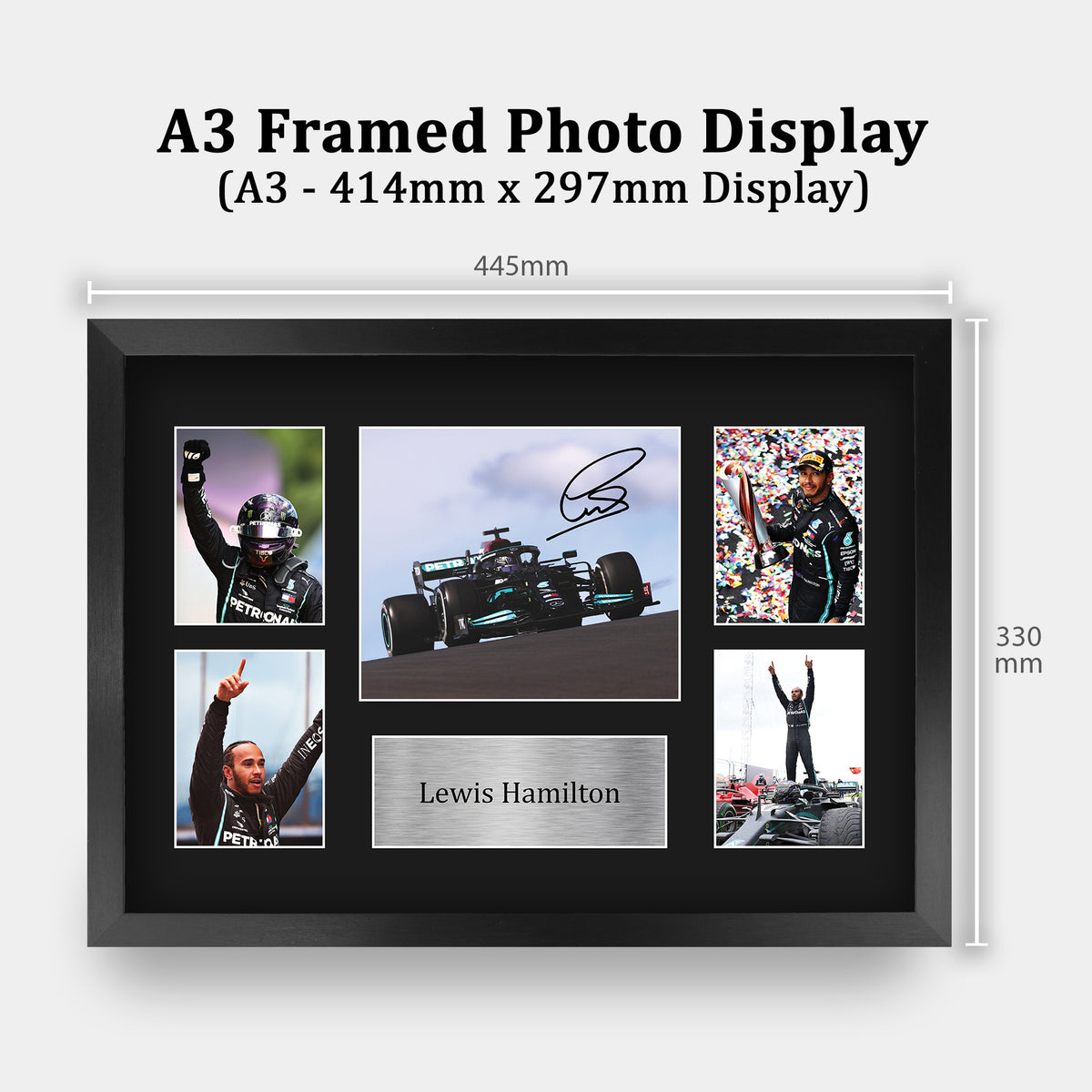 Lewis Hamilton Presentation A3 framed print, view 2