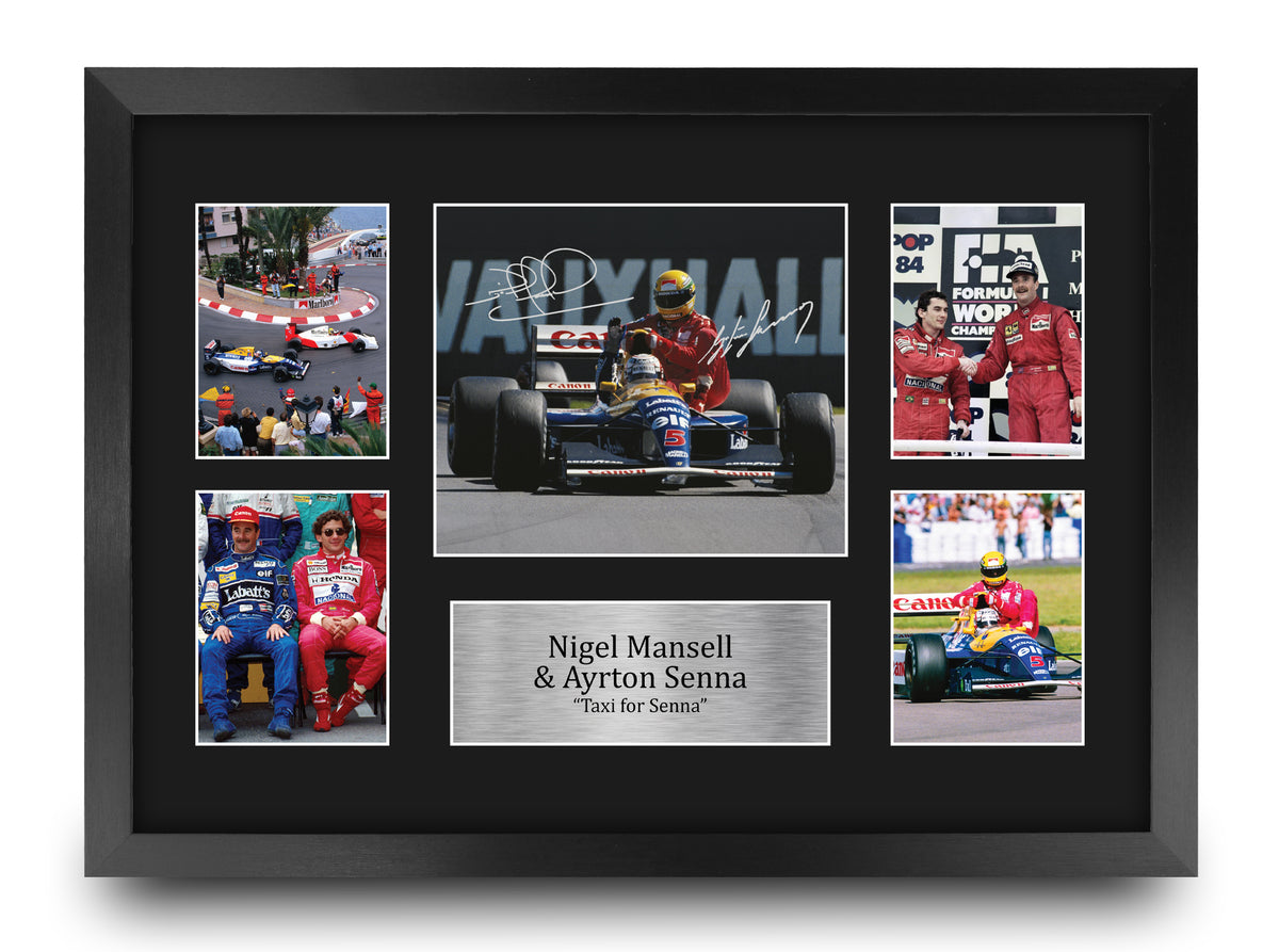 Nigel Mansell & Ayrton Senna A3 framed print