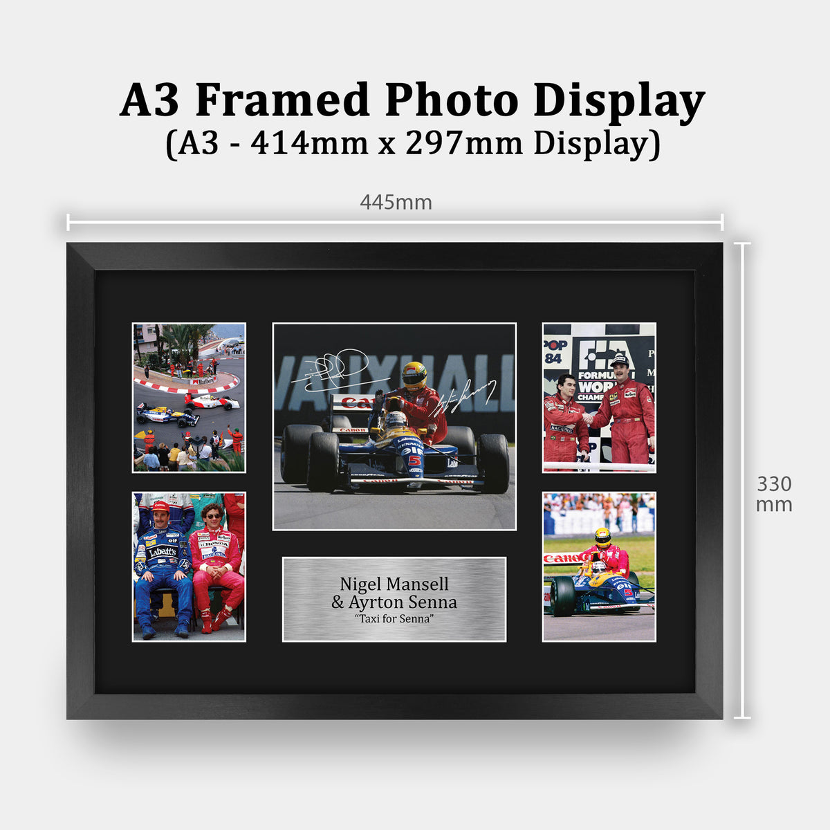 Nigel Mansell & Ayrton Senna A3 framed print, view 2