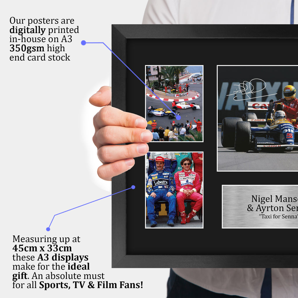 Nigel Mansell & Ayrton Senna A3 framed print, view 3
