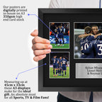 Kylian Mbappe, Lionel Messi & Neymar Jr Paris Blue and Reds A3 framed print, view 3