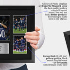 Kylian Mbappe, Lionel Messi & Neymar Jr Paris Blue and Reds A3 framed print, view 4