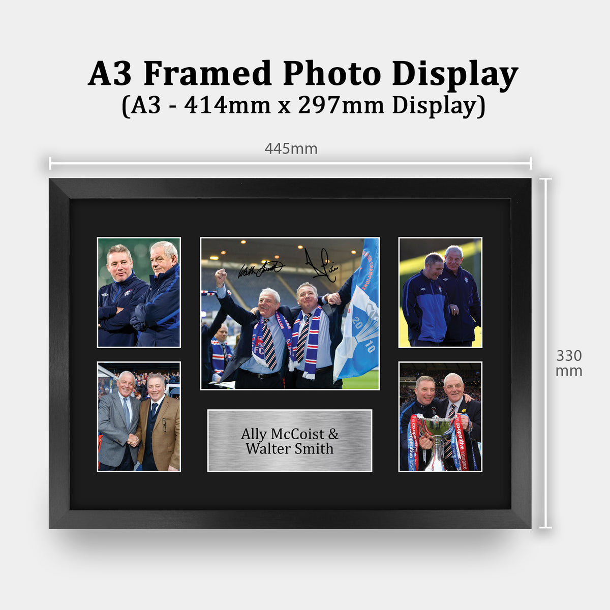 Walter Smith & Ally McCoist Rangers A3 framed print, view 2