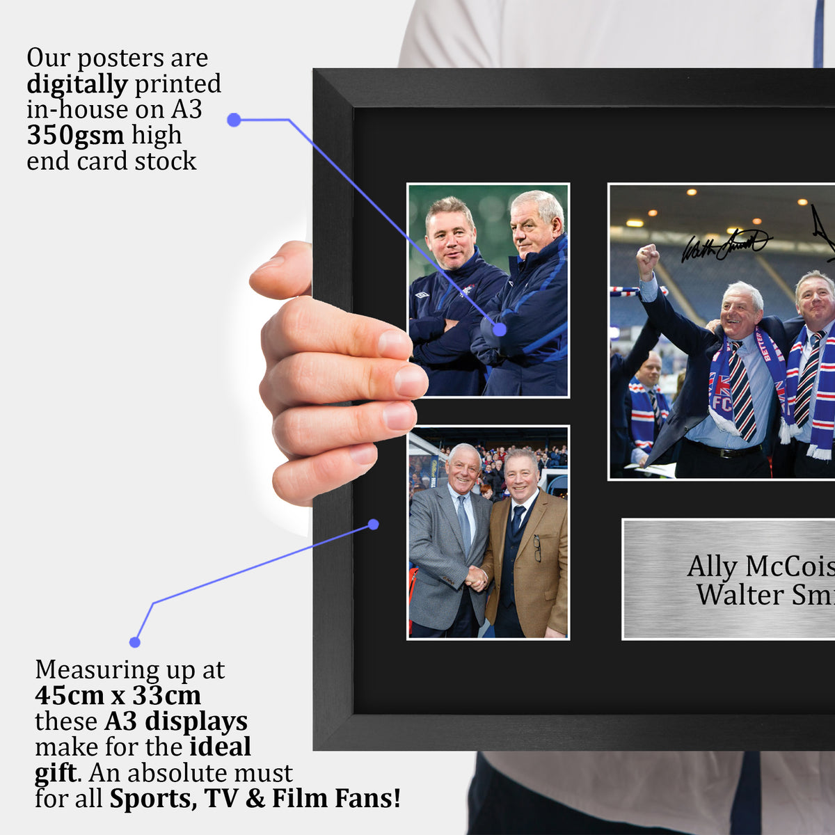 Walter Smith & Ally McCoist Rangers A3 framed print, view 3