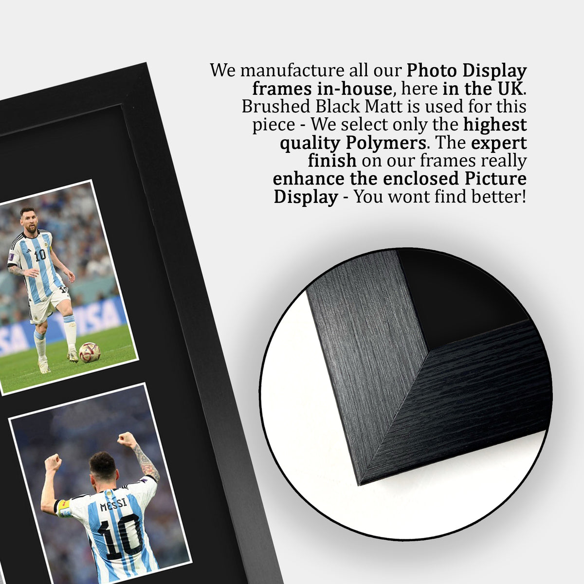 Lionel Messi Argentina A3 framed print, view 6