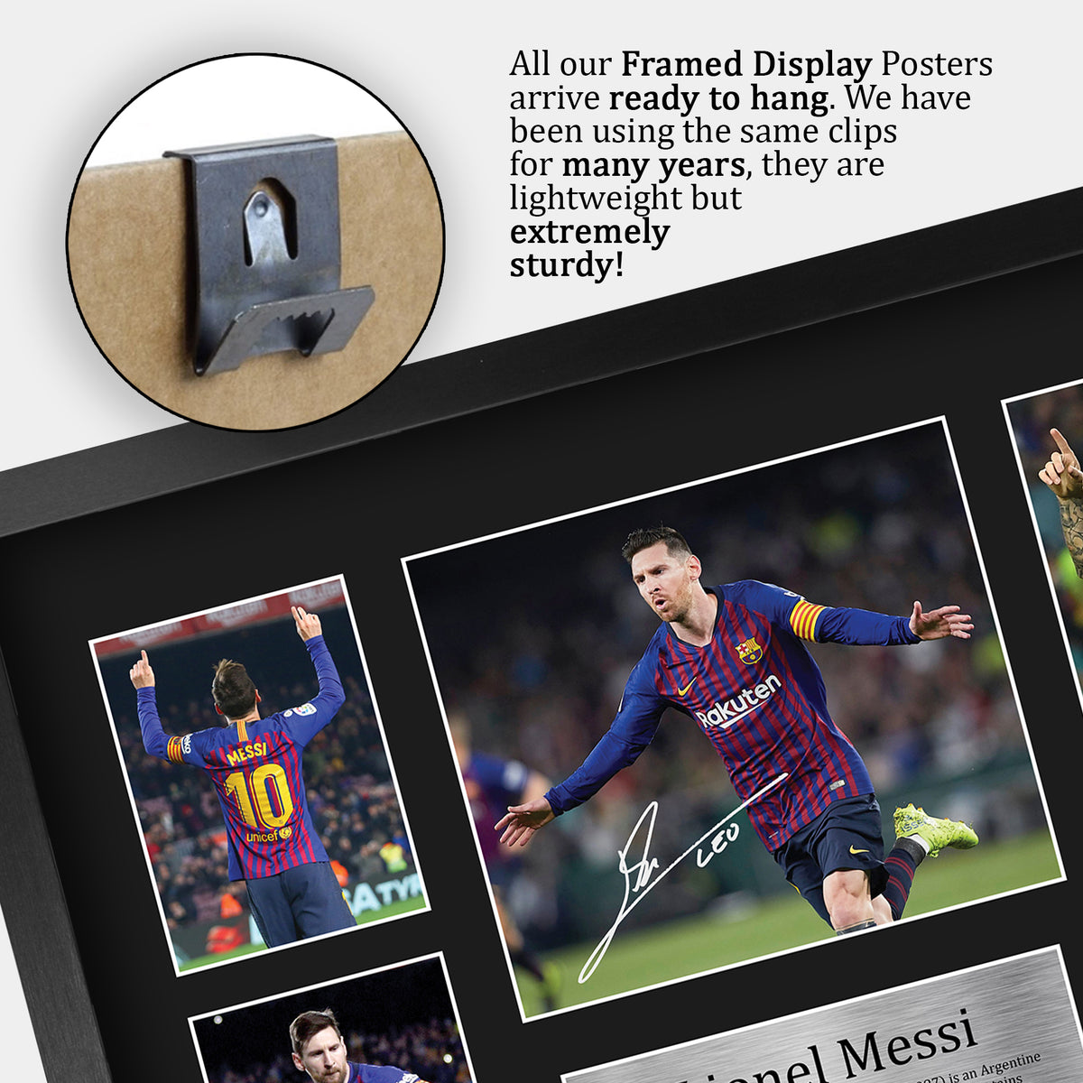 Lionel Messi Barcelona A3 framed print, view 5