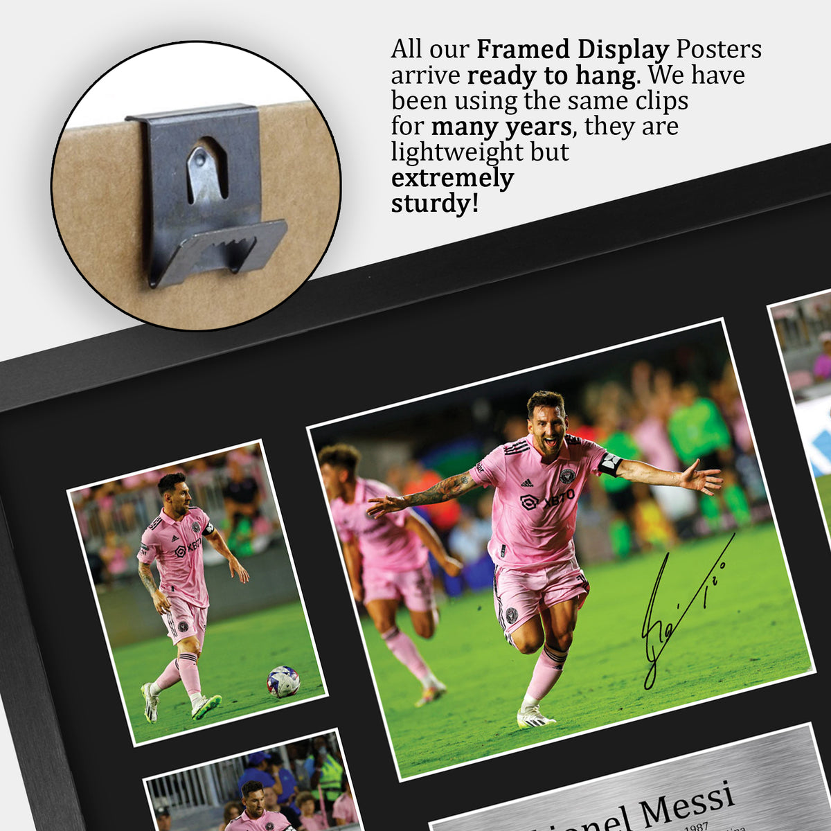 Lionel Messi Miami A3 framed print, view 5