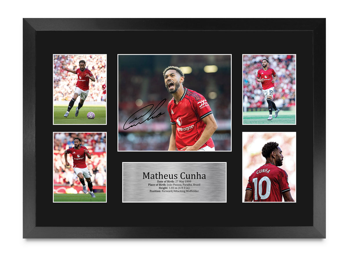 Matheus Cunha Manchester United A3 framed print
