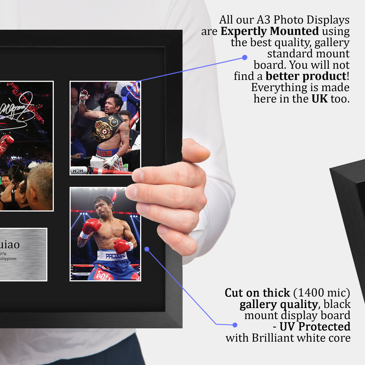 Manny Pacquiao Boxing A3 framed print, view 4