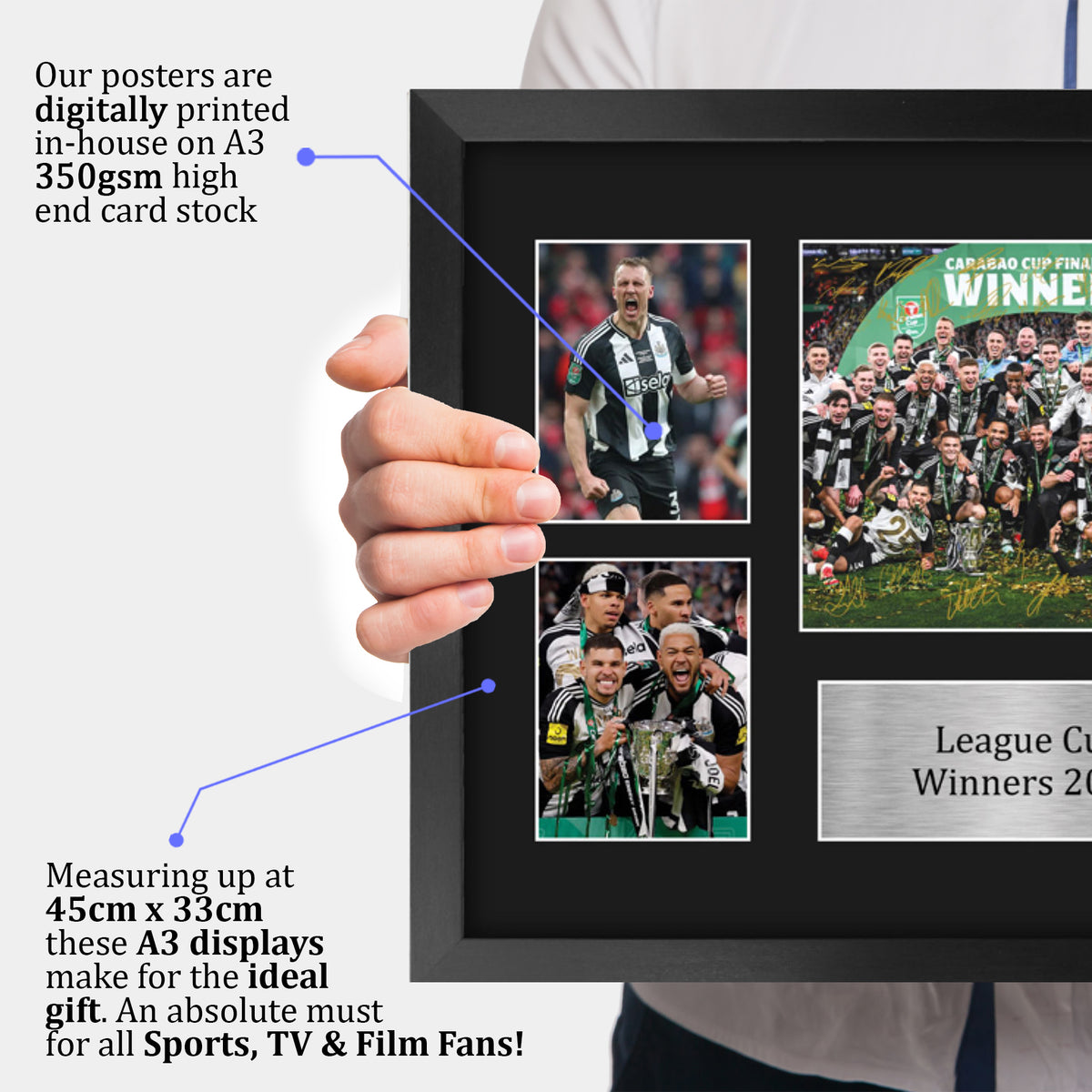 Magpies Caraboa Cup Winners 2025 A3 framed print, view 3