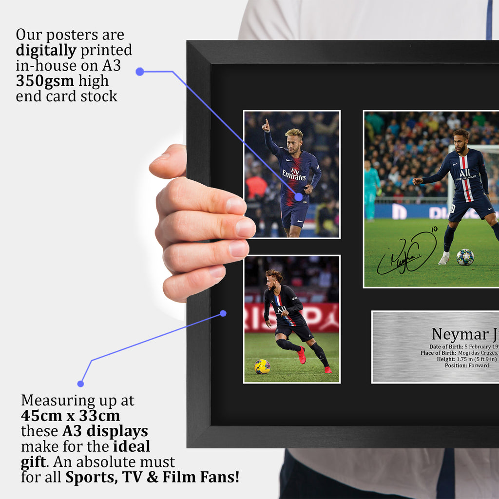 Neymar Jr Paris Blue and Reds A3 framed print, view 3