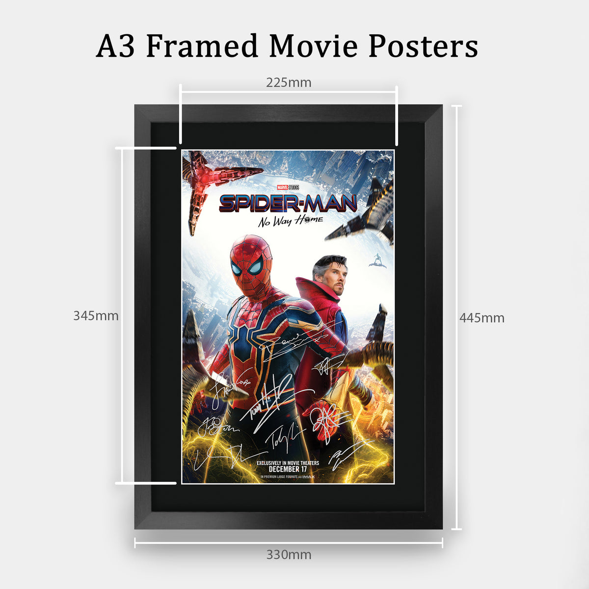 Spider-Man: No Way Home Movie Poster Tom Holland A3 framed print, view 2