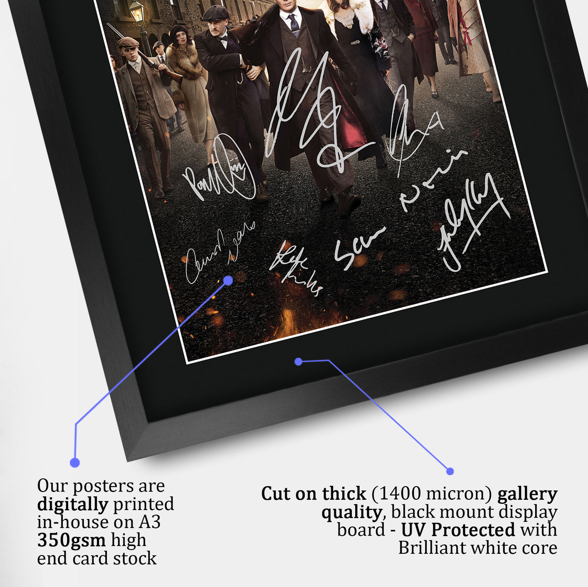 Peaky Blinders TV Series Poster The Cast A3 framed print, view 4