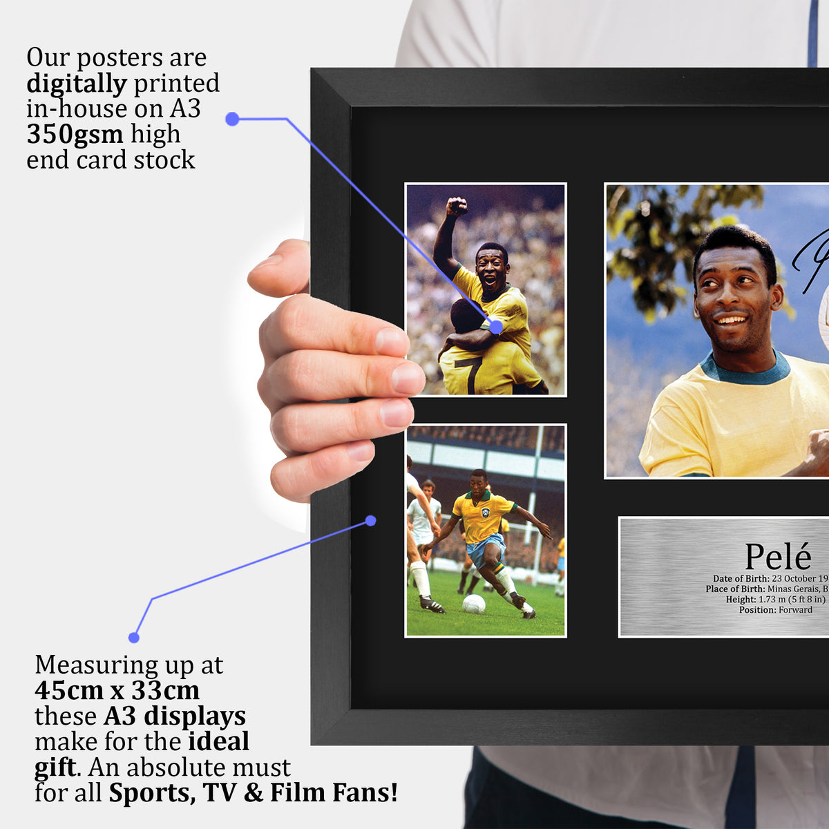 Pele Brazil A3 framed print, view 3