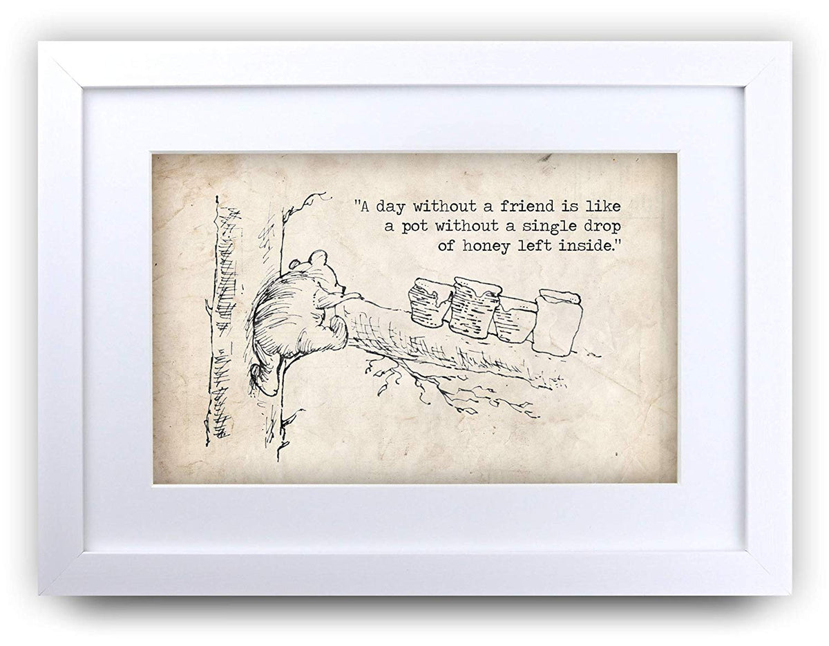 Winnie the Pooh Drop of Honey A3 framed print