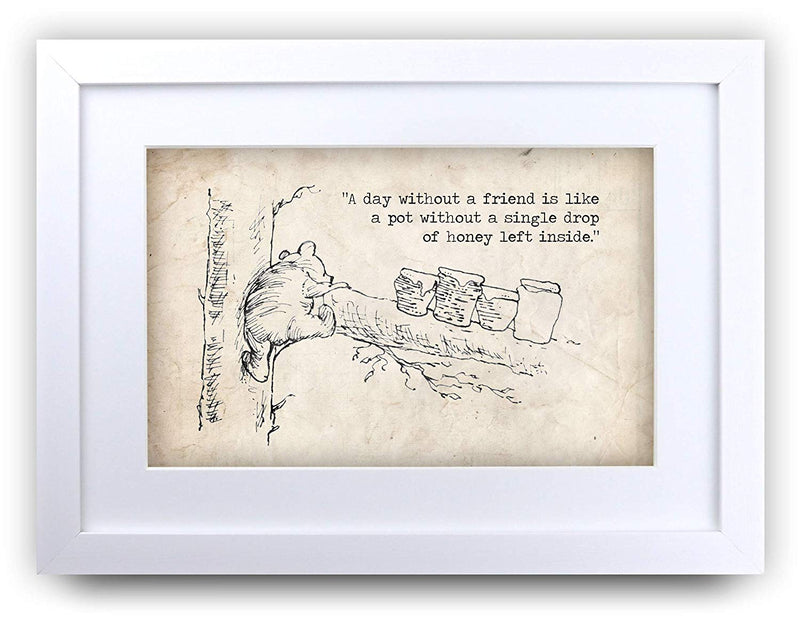Winnie the Pooh Drop of Honey A3 Framed Print
