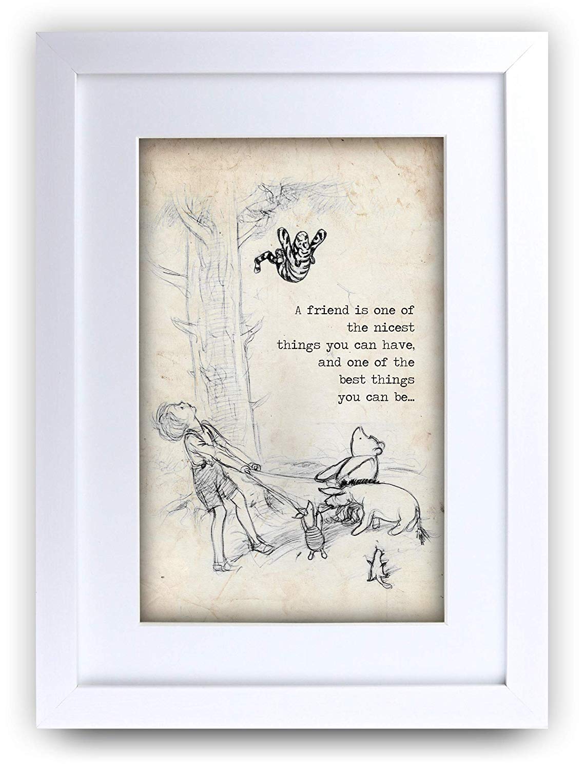 Winnie the Pooh Nicest Best Friend A3 framed print