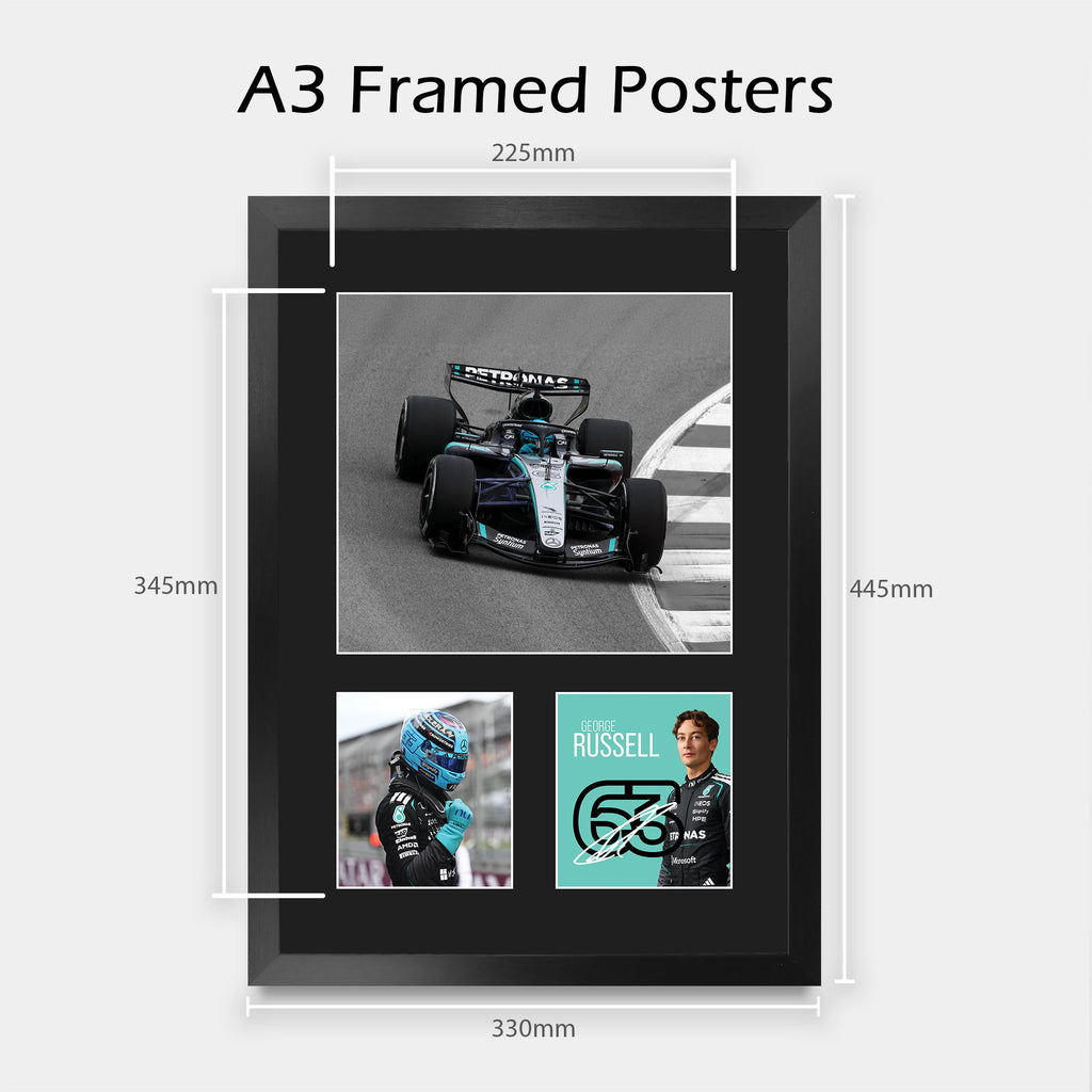 George Russell Mercedes A3 framed print, view 2
