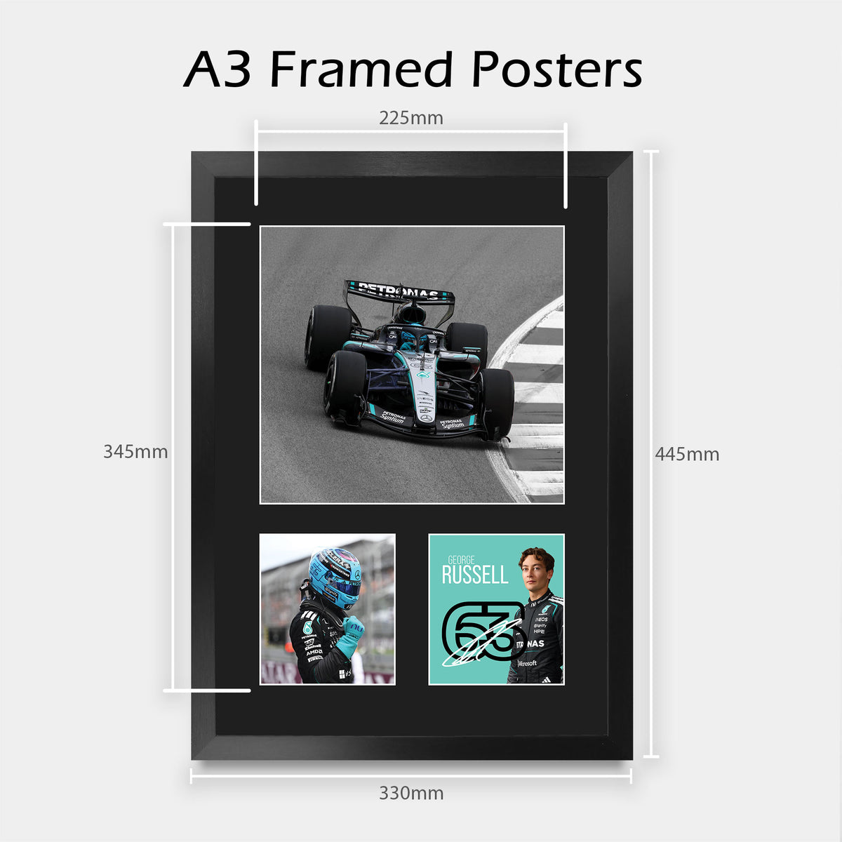 George Russell Mercedes A3 framed print, view 2