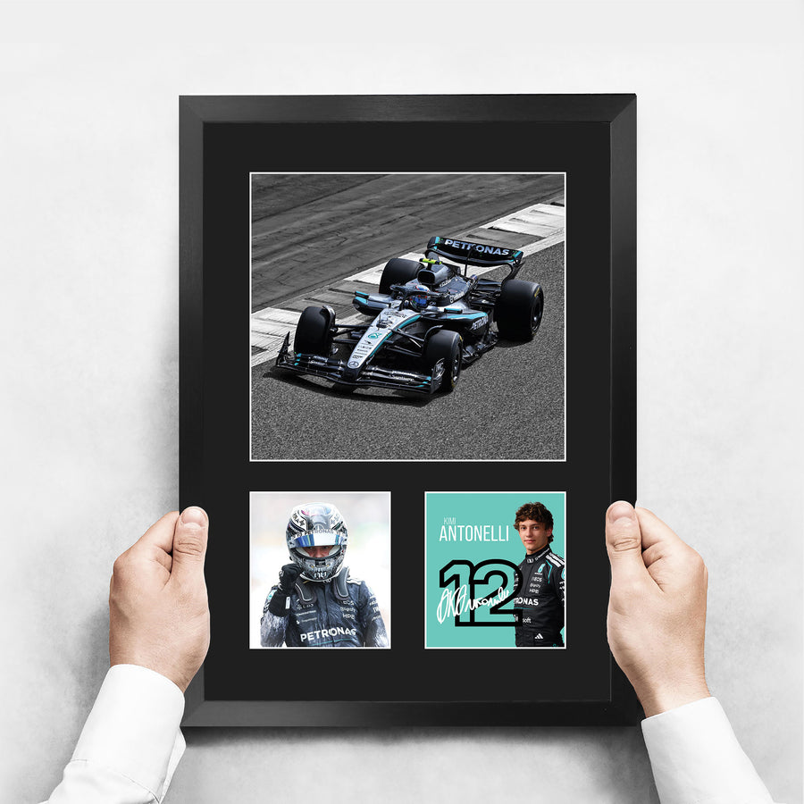 The framed print held up to show its size