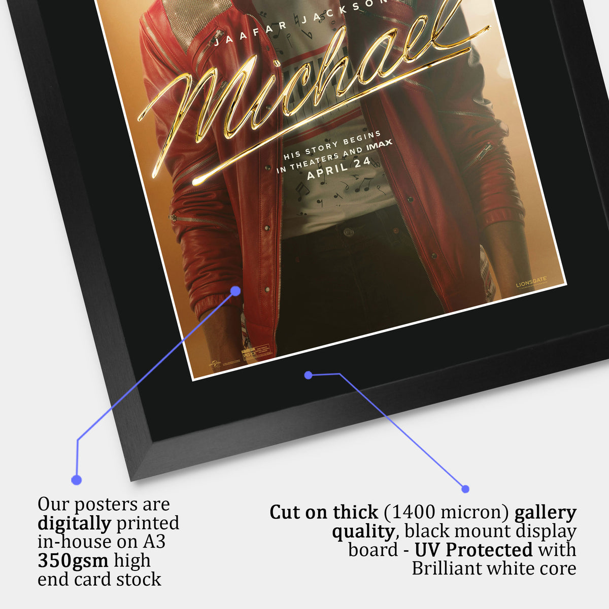 Michael 2026 Jaafar Jackson A3 framed print, view 4