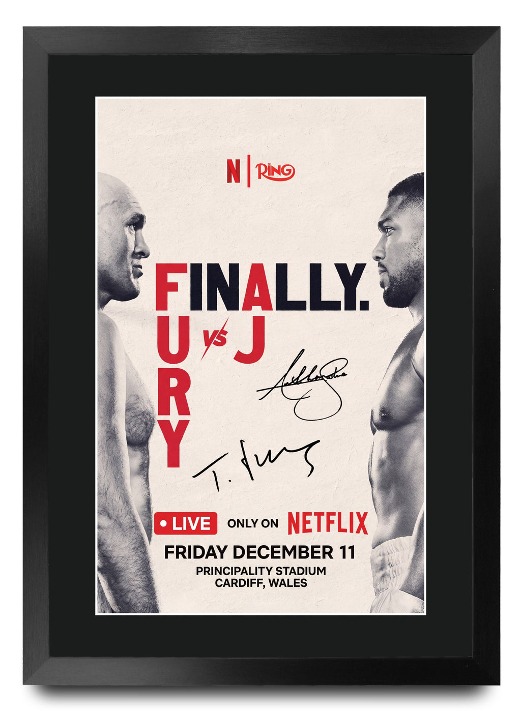 Anthony Joshua vs Tyson Fury A3 framed print