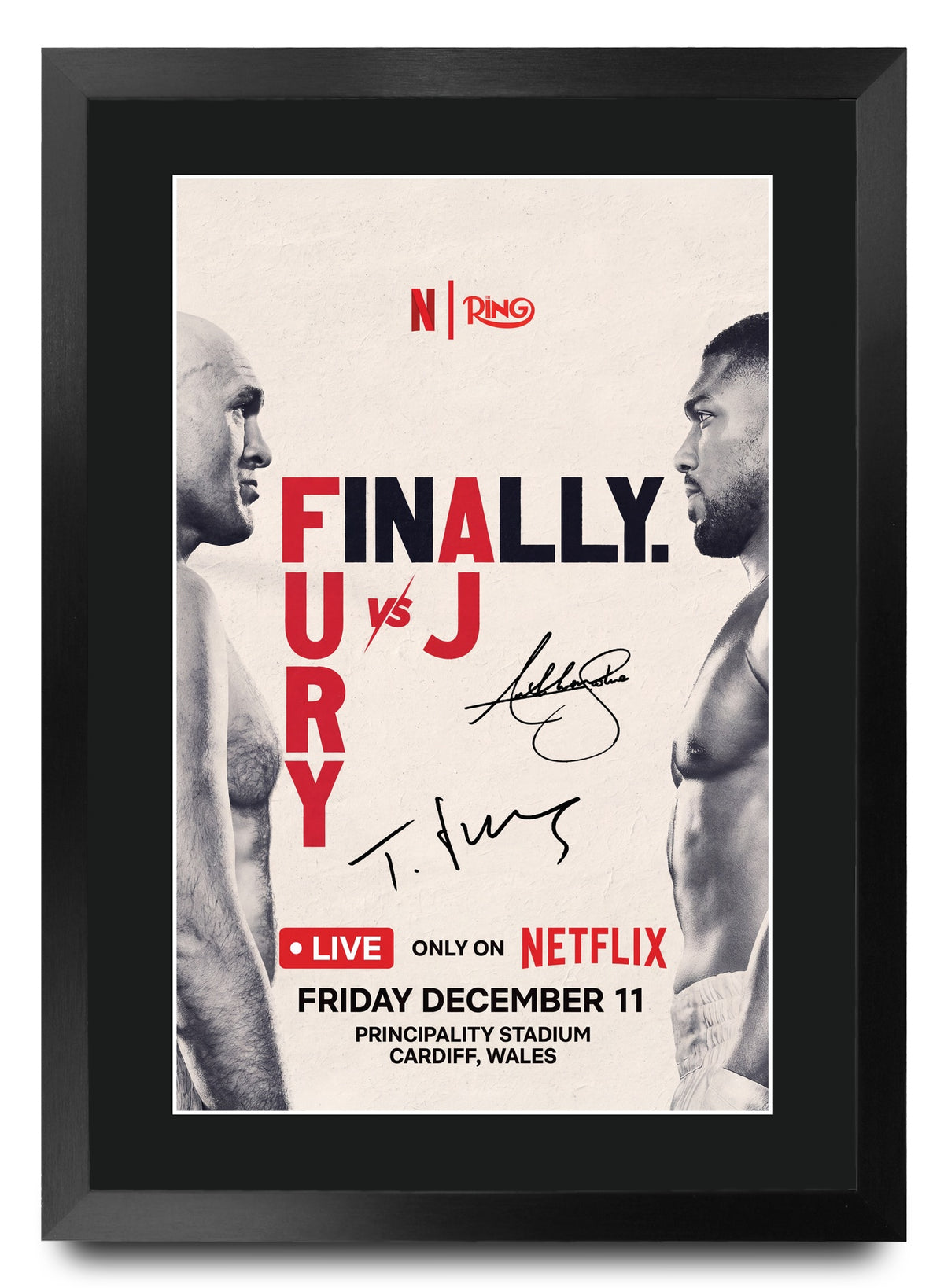 Anthony Joshua vs Tyson Fury A3 framed print