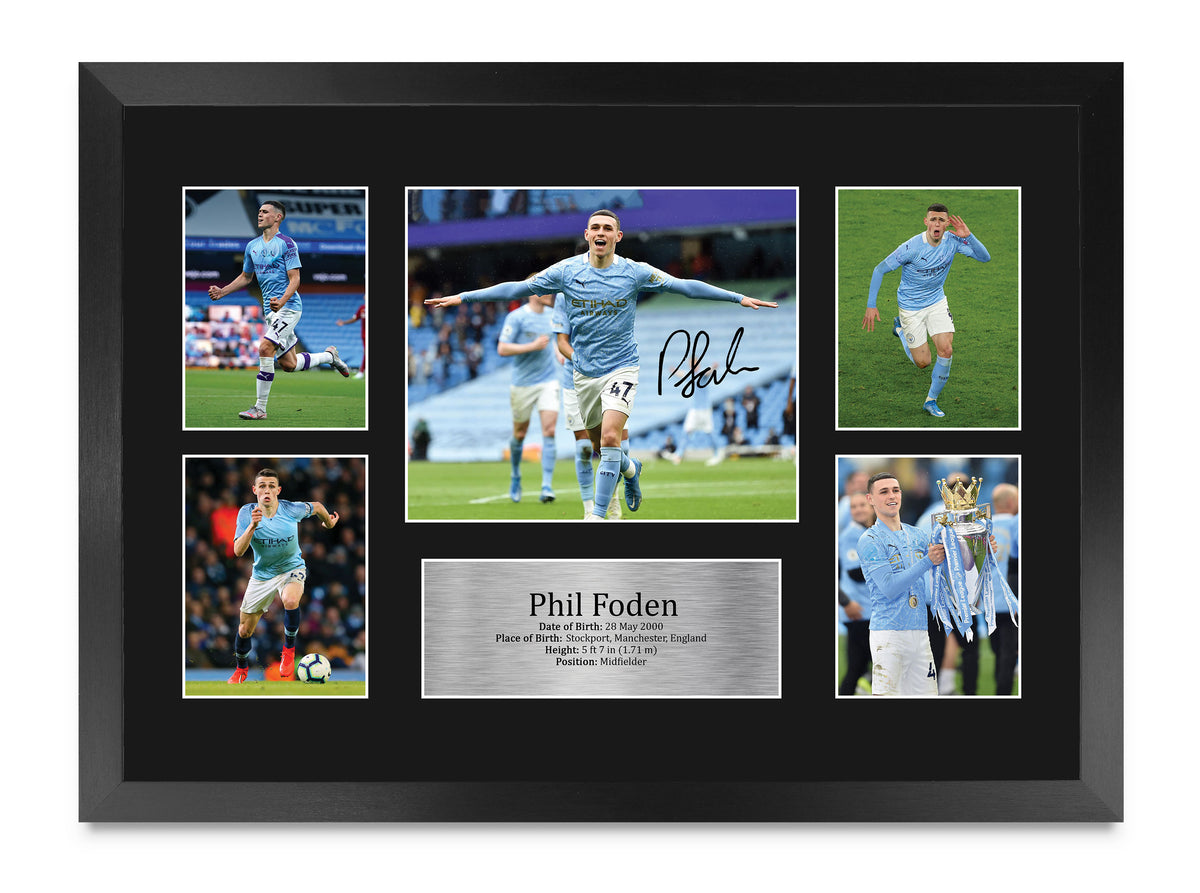 Phil Foden Manchester City A3 framed print