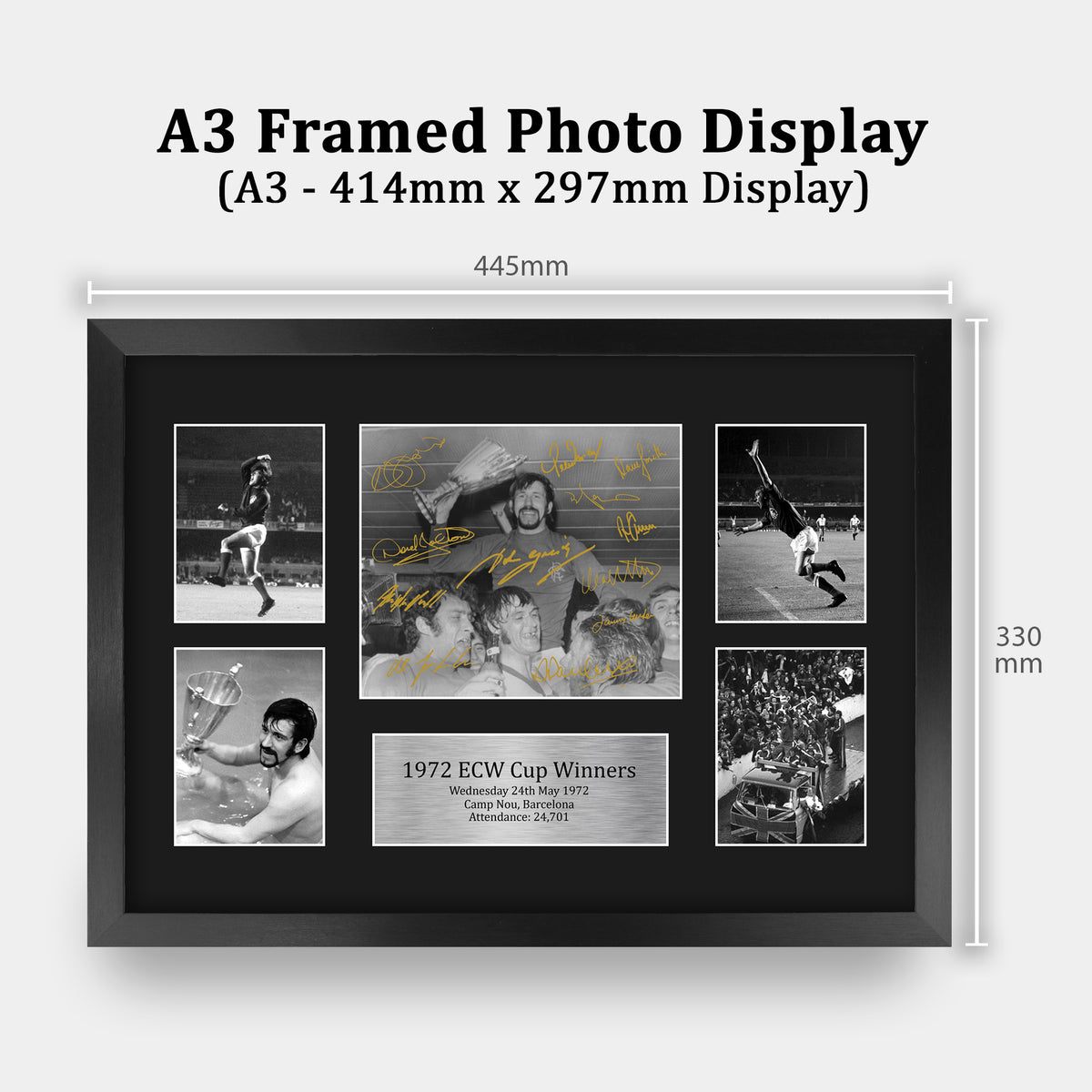 Gers 1972 ECW Cup Winners A3 framed print, view 2