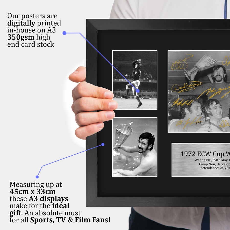 The framed print held up to show its size