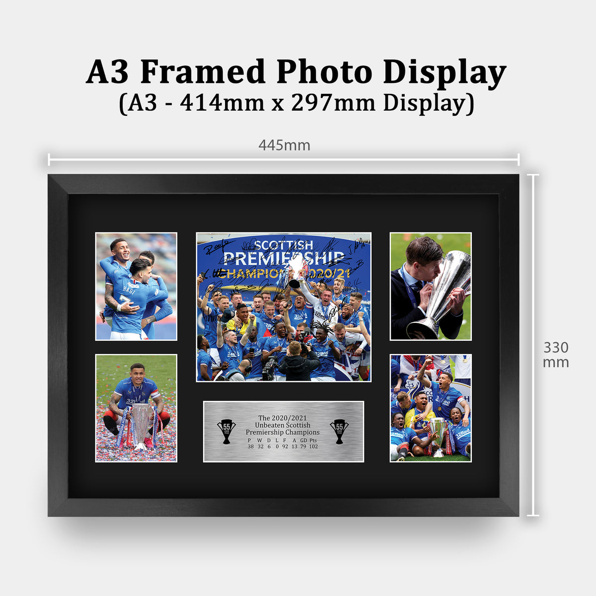 Gers 55th Time Scottish Champions A3 framed print, view 2