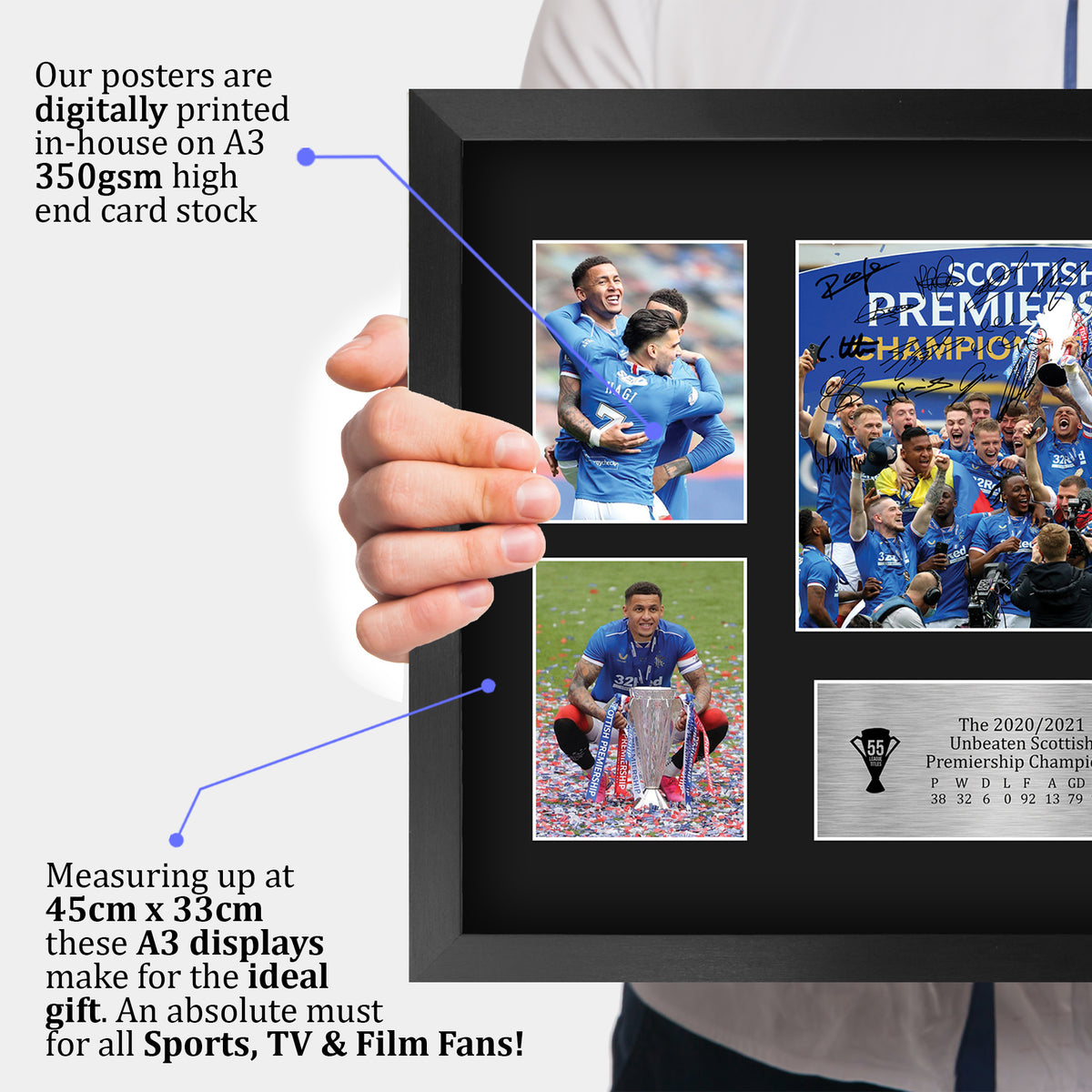 Gers 55th Time Scottish Champions A3 framed print, view 3