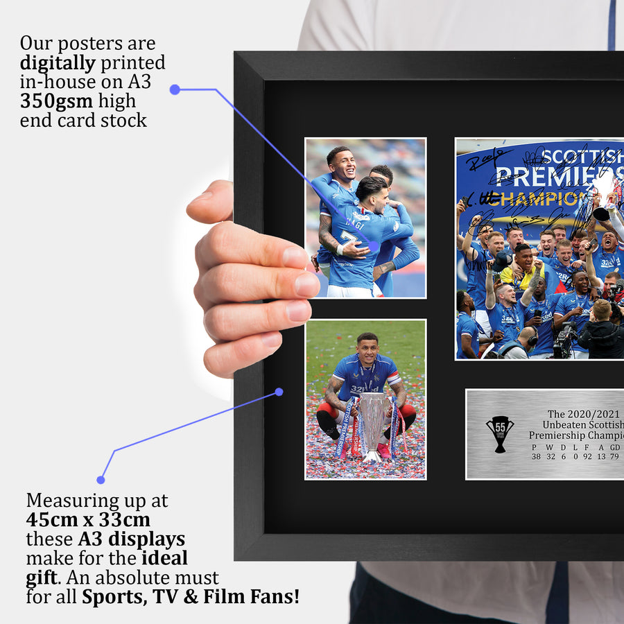The framed print held up to show its size
