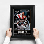 Rocky IV The Cast Rocky 4 Sylvester Stallone Dolph Lundgren Carl Weathers A3 framed print, view 3