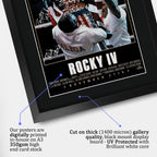 Rocky IV The Cast Rocky 4 Sylvester Stallone Dolph Lundgren Carl Weathers A3 framed print, view 4
